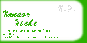 nandor hicke business card